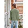 imageGRACE KARIN 2025 Womens 34 Sleeve Crochet Knit Button Down Cardigan Cropped Shrug Bolero Lightweight Sweaters TopsGreen