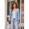 imageGRACE KARIN 2025 Womens 34 Sleeve Crochet Knit Button Down Cardigan Cropped Shrug Bolero Lightweight Sweaters TopsLight Blue