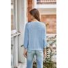 imageGRACE KARIN 2025 Womens 34 Sleeve Crochet Knit Button Down Cardigan Cropped Shrug Bolero Lightweight Sweaters TopsLight Blue