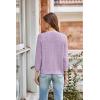 imageGRACE KARIN 2025 Womens 34 Sleeve Crochet Knit Button Down Cardigan Cropped Shrug Bolero Lightweight Sweaters TopsLilac Purple