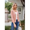 imageGRACE KARIN 2025 Womens 34 Sleeve Crochet Knit Button Down Cardigan Cropped Shrug Bolero Lightweight Sweaters TopsPink