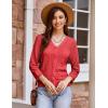 imageGRACE KARIN 2025 Womens 34 Sleeve Crochet Knit Button Down Cardigan Cropped Shrug Bolero Lightweight Sweaters TopsWatermelon Red