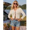 imageGRACE KARIN Cropped Cardigan for Women Tie Front 2025 Summer Lightweight 34 Sleeve Crochet Knit Bolero Shrug SweaterApricot