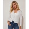 imageGRACE KARIN Cropped Cardigan for Women Tie Front 2025 Summer Lightweight 34 Sleeve Crochet Knit Bolero Shrug SweaterIvory White