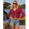 imageGRACE KARIN Cropped Cardigan for Women Tie Front 2025 Summer Lightweight 34 Sleeve Crochet Knit Bolero Shrug SweaterRed