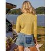 imageGRACE KARIN Cropped Cardigan for Women Tie Front 2025 Summer Lightweight 34 Sleeve Crochet Knit Bolero Shrug SweaterYellow