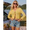 imageGRACE KARIN Cropped Cardigan for Women Tie Front 2025 Summer Lightweight 34 Sleeve Crochet Knit Bolero Shrug SweaterYellow