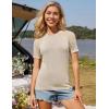 imageGRACE KARIN Womens 2025 Short Sleeve Sweater Dressy Lightweight Crewneck Sweaters Blouses for Business CasualBeige Yellow