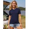 imageGRACE KARIN Womens 2025 Short Sleeve Sweater Dressy Lightweight Crewneck Sweaters Blouses for Business CasualNavy Blue