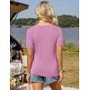 imageGRACE KARIN Womens 2025 Short Sleeve Sweater Dressy Lightweight Crewneck Sweaters Blouses for Business CasualRose Purple