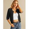 imageGRACE KARIN Womens 34 Sleeve Crochet Cardigan Light Weight Open Front Hollow Out Cropped Cardigan ShrugsBlack