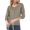 imageGRACE KARIN Womens 34 Sleeve Crochet Cardigan Light Weight Open Front Hollow Out Cropped Cardigan ShrugsKhaki