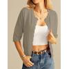 imageGRACE KARIN Womens 34 Sleeve Crochet Cardigan Light Weight Open Front Hollow Out Cropped Cardigan ShrugsKhaki