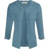 imageGRACE KARIN Womens 34 Sleeve Crochet Cardigan Light Weight Open Front Hollow Out Cropped Cardigan ShrugsLight Blue