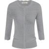 imageGRACE KARIN Womens 34 Sleeve Crochet Cardigan Light Weight Open Front Hollow Out Cropped Cardigan ShrugsLight Gray