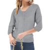 imageGRACE KARIN Womens 34 Sleeve Crochet Cardigan Light Weight Open Front Hollow Out Cropped Cardigan ShrugsLight Gray