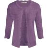 imageGRACE KARIN Womens 34 Sleeve Crochet Cardigan Light Weight Open Front Hollow Out Cropped Cardigan ShrugsPurple