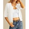 imageGRACE KARIN Womens 34 Sleeve Crochet Cardigan Light Weight Open Front Hollow Out Cropped Cardigan ShrugsWhite