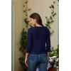 imageGRACE KARIN Womens 34 Sleeve Open Front Cropped Cardigan Summer Lightweight Hollow Out Knit ShrugDark Blue