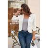 imageGRACE KARIN Womens 34 Sleeve Open Front Cropped Cardigan Summer Lightweight Hollow Out Knit ShrugIvory White