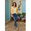 imageGRACE KARIN Womens 34 Sleeve Open Front Cropped Cardigan Summer Lightweight Hollow Out Knit ShrugLight Yellow