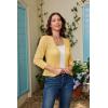 imageGRACE KARIN Womens 34 Sleeve Open Front Cropped Cardigan Summer Lightweight Hollow Out Knit ShrugLight Yellow