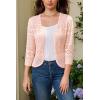 imageGRACE KARIN Womens 34 Sleeve Open Front Cropped Cardigan Summer Lightweight Hollow Out Knit ShrugPink