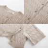 imageGRACE KARIN Womens Short Sleeve Cable Knit Summer Cardigan Sweater Lightweight Button Up Cardigan ShrugsApricot