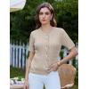 imageGRACE KARIN Womens Short Sleeve Cable Knit Summer Cardigan Sweater Lightweight Button Up Cardigan ShrugsApricot