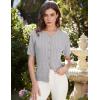 imageGRACE KARIN Womens Short Sleeve Cable Knit Summer Cardigan Sweater Lightweight Button Up Cardigan ShrugsLight Gray