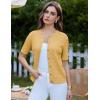 imageGRACE KARIN Womens Short Sleeve Cable Knit Summer Cardigan Sweater Lightweight Button Up Cardigan ShrugsYellow