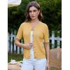 imageGRACE KARIN Womens Short Sleeve Cable Knit Summer Cardigan Sweater Lightweight Button Up Cardigan ShrugsYellow