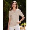 imageGRACE KARIN Womens Summer Cardigan Sweaters Lightweight Short Sleeve Open Front Polo Crochet Cardigan with Two PocketsApricot