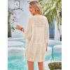 imageGRACE KARIN Womens Summer Short Sleeve Crochet Cardigan Sweaters Lightweight 2025 Oversized Knit Boho Kimono CardigansApricot