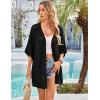 imageGRACE KARIN Womens Summer Short Sleeve Crochet Cardigan Sweaters Lightweight 2025 Oversized Knit Boho Kimono CardigansBlack