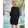 imageGRACE KARIN Womens Summer Short Sleeve Crochet Cardigan Sweaters Lightweight 2025 Oversized Knit Boho Kimono CardigansBlack