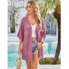 imageGRACE KARIN Womens Summer Short Sleeve Crochet Cardigan Sweaters Lightweight 2025 Oversized Knit Boho Kimono CardigansPink