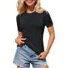 imageGRACE KARIN Womens 2025 Short Sleeve Sweater Dressy Lightweight Crewneck Sweaters Blouses for Business CasualBlack