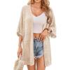 imageGRACE KARIN Womens Summer Short Sleeve Crochet Cardigan Sweaters Lightweight 2025 Oversized Knit Boho Kimono CardigansApricot