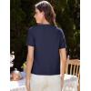 imageGRACE KARIN 2025 Womens Summer Short Sleeve Cardigan Sweaters Open Front Bolero Shrug Crew Neck Button Down Sweater TopNavy Blue