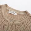 imageGRACE KARIN 2025 Womens Summer Short Sleeve Sweater Cardigan Lightweight Crew Neck Sweater Crochet Knit TopApricot