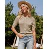 imageGRACE KARIN 2025 Womens Summer Short Sleeve Sweater Cardigan Lightweight Crew Neck Sweater Crochet Knit TopApricot