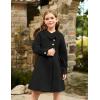 imageGRACE KARIN Girls Dress Coat Kids Wool Lapel Long Button Jackets Fall Winter Outerwear Peacoat with Pockets 512YBlack