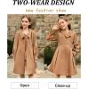 imageGRACE KARIN Girls Dress Coat Kids Wool Lapel Long Button Jackets Fall Winter Outerwear Peacoat with Pockets 512YCamel