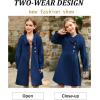 imageGRACE KARIN Girls Dress Coat Kids Wool Lapel Long Button Jackets Fall Winter Outerwear Peacoat with Pockets 512YNavy Blue