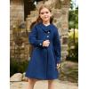 imageGRACE KARIN Girls Dress Coat Kids Wool Lapel Long Button Jackets Fall Winter Outerwear Peacoat with Pockets 512YNavy Blue