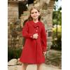 imageGRACE KARIN Girls Dress Coat Kids Wool Lapel Long Button Jackets Fall Winter Outerwear Peacoat with Pockets 512YRed