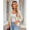 imageGRACE KARIN Women Sweater Blazer 34 Sleeve Cropped Cardigan Lightweight Notch Collar Knit Blazer Jacket Business CasualBeige