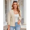 imageGRACE KARIN Women Sweater Blazer 34 Sleeve Cropped Cardigan Lightweight Notch Collar Knit Blazer Jacket Business CasualBeige