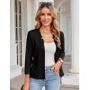 imageGRACE KARIN Women Sweater Blazer 34 Sleeve Cropped Cardigan Lightweight Notch Collar Knit Blazer Jacket Business CasualBlack